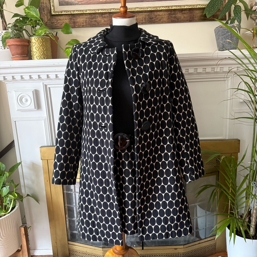 Milly of New York Wool polka dot print coat plus matching dress